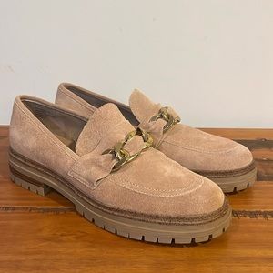 Steve Madden Regina Suede Loafer in sand color